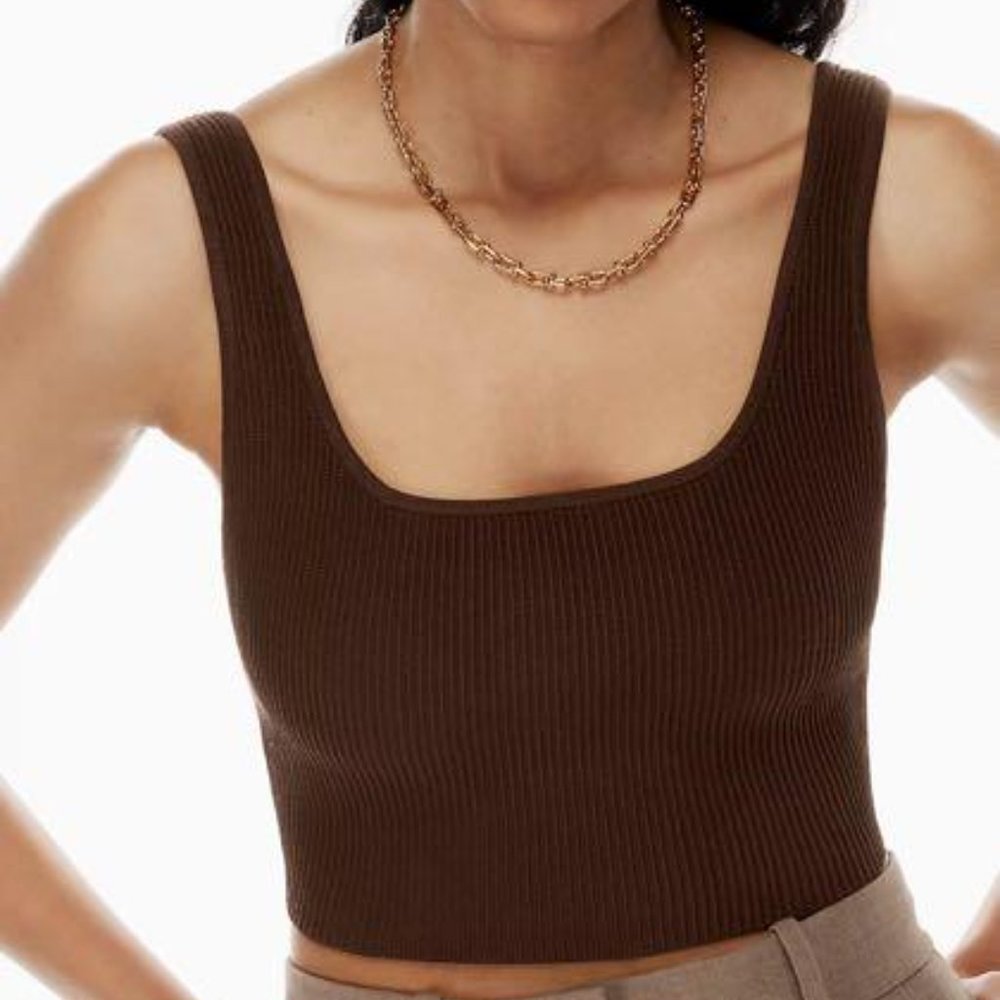 BABATON SCULPT KNIT SQUARENECK TANK